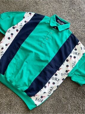 Vintage 80’s/90’s Pacific Club By Nak “Fore” Polo Sweater Rugby Style Jumpers